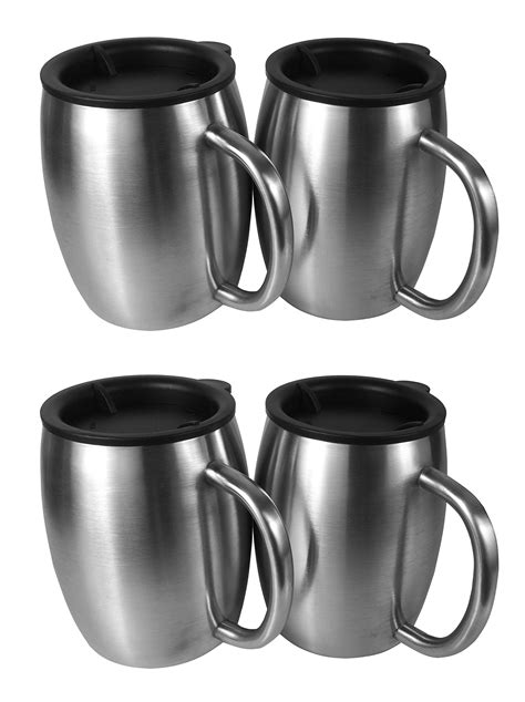 Olympia Tools Coffee Mug Set with Handle and Lid 14 oz, 